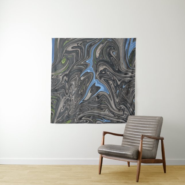 Tenture Peinture Abstraite fluviale | Meilleur paysage abs (En situation)