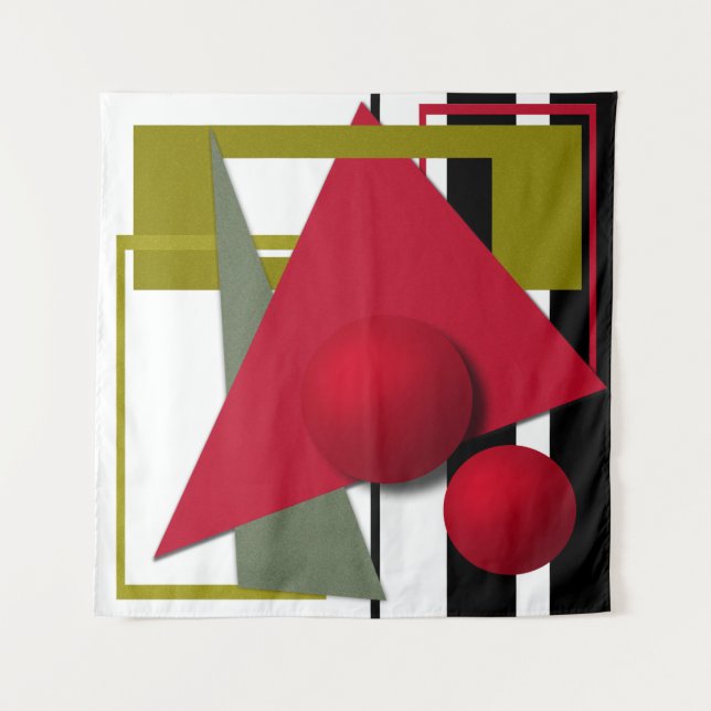 Tenture Peinture Abstraite, formes géométriques (Devant)