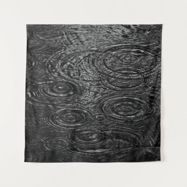 TENTURE PEINTURE ABSTRAITE NOIRE ET BLANCHE (Devant)