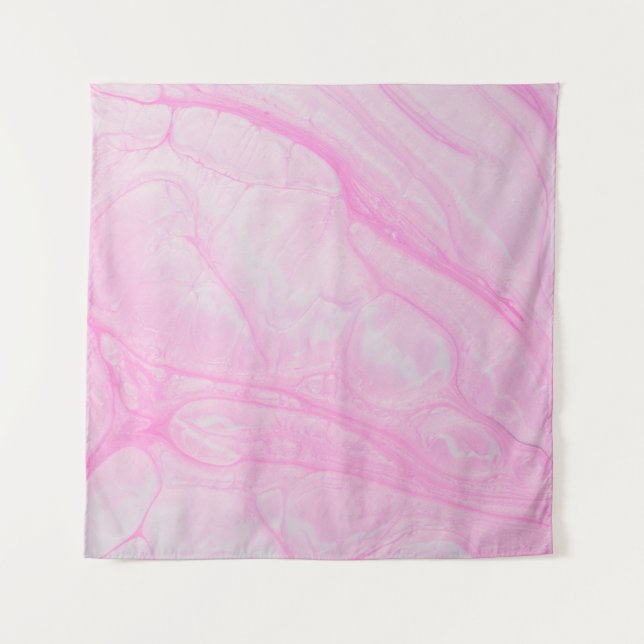 Tenture Peinture abstraite rose et blanche (Devant)