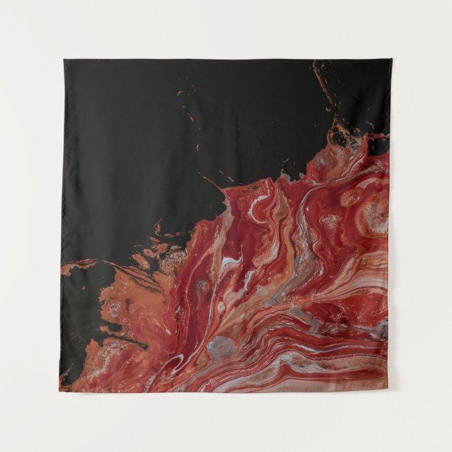 Tenture Peinture abstraite rouge et blanche (Devant)