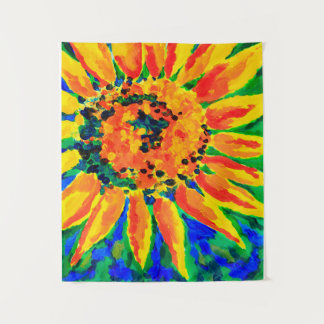Tenture Peinture acrylique de tournesol unique brillante e