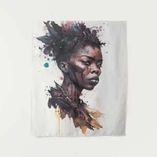 Tenture Peinture aquarelle, Belles femmes de la tribu afri