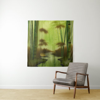 Tenture Peinture chinoise traditionnelle de la forêt de ba