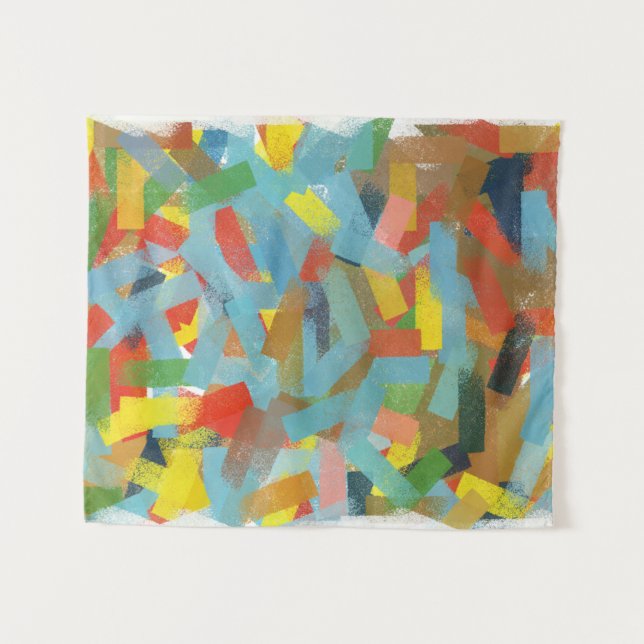 Tenture Peinture d'art Abstraite moderne de Rectangles géo (Devant (Horizontal))