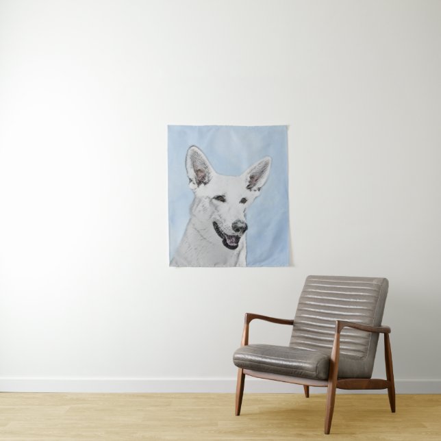 Tenture Peinture de berger blanc - jolie art original de c (En situation)
