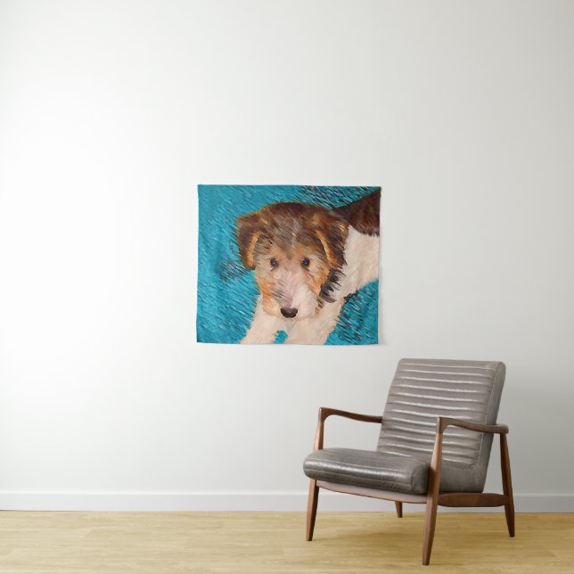 Tenture Peinture de chiot Terrier Fox - Art de chien origi (En situation (horizontale))