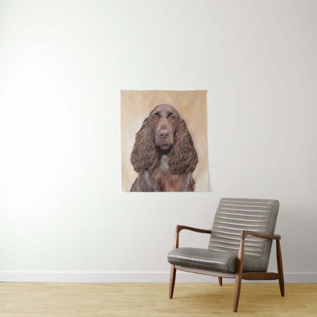 Tenture Peinture de Field Spaniel - Art Original Mignon de (En situation)