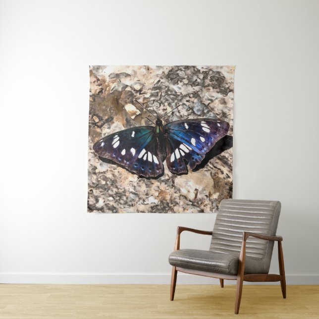 Tenture Peinture de papillon bleu de l'amiral blanc du sud (En situation)