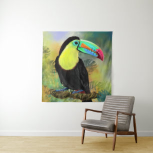 Tenture Peinture de perroquet toco tropical exotique sur t
