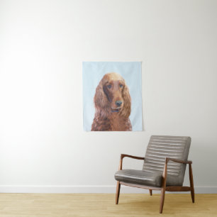 Tenture Peinture de Setter Irlandais - Art Original de Chi