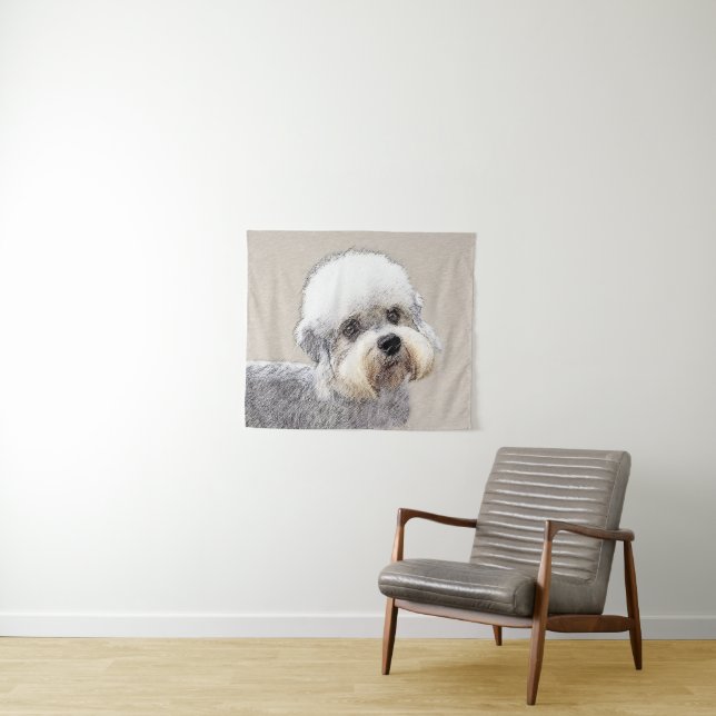 Tenture Peinture de Terrier Dandie Dinmont Art Original de (En situation (horizontale))
