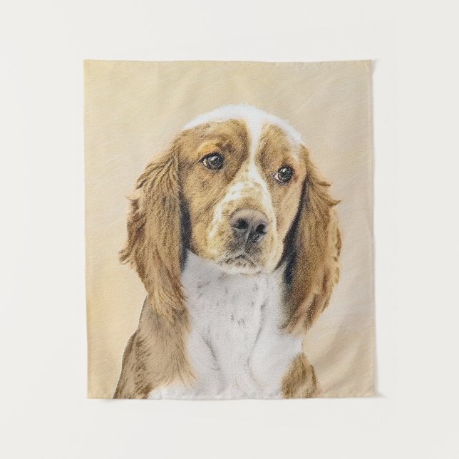 Tenture Peinture d'espagnol Welsh Springer - Art original  (Devant)
