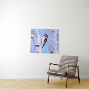 Tenture Peinture Downy Woodpecker - Art original pour oise