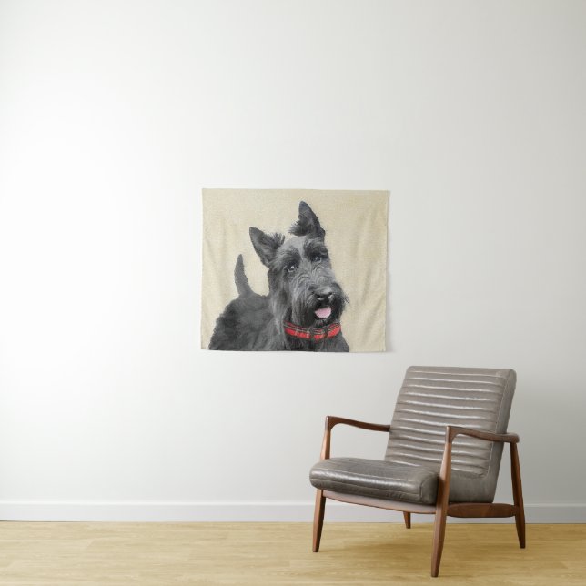 Tenture Peinture écossaise Terrier - Cute Original Chien A (En situation (horizontale))