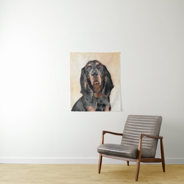 Tenture Peinture en noir et blanc - Art original Chien (En situation)