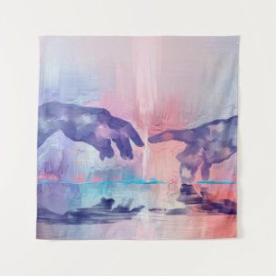 Tenture Peinture fine, mains surréalistes peintes à la mai