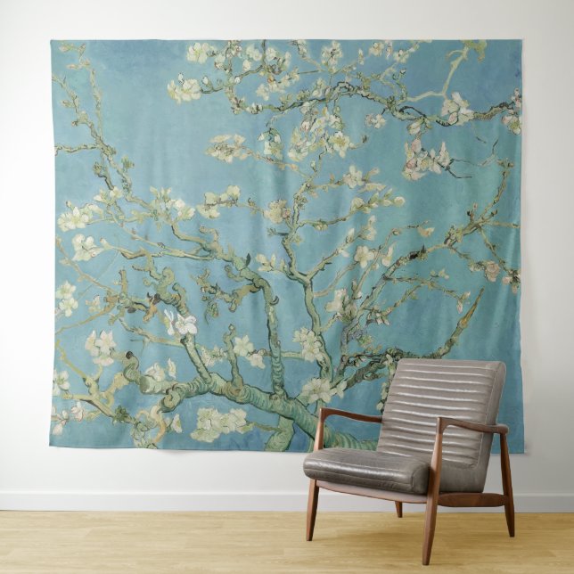 Tenture Peinture Fleurs d'amandier par Van Gogh (En situation (horizontale))