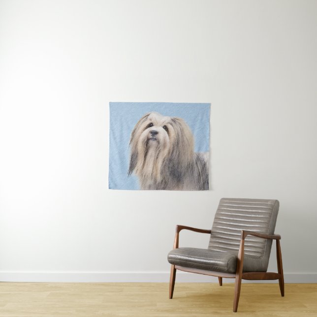 Tenture Peinture Havanaise (Argent) - Cute Original Chien  (En situation (horizontale))
