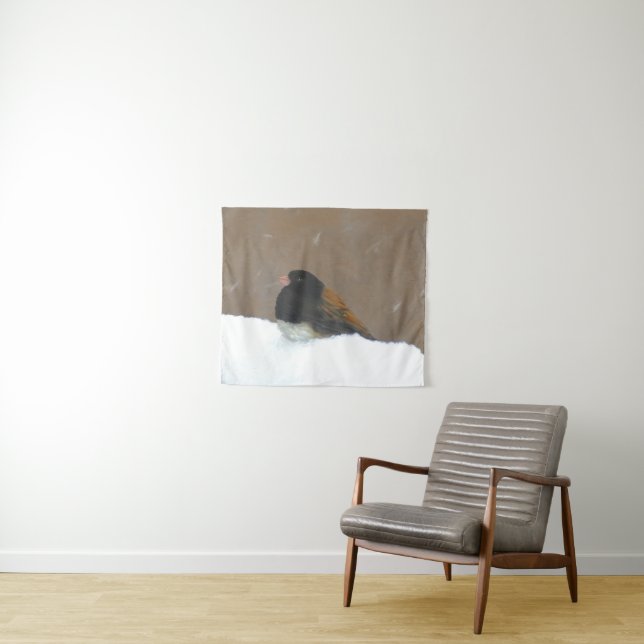 Tenture Peinture Junco foncée - Art original pour oiseaux (En situation (horizontale))