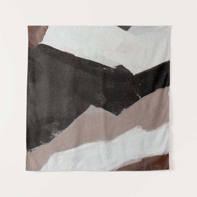 Tenture Peinture multimédia mixte, design abstrait minimal (Devant)