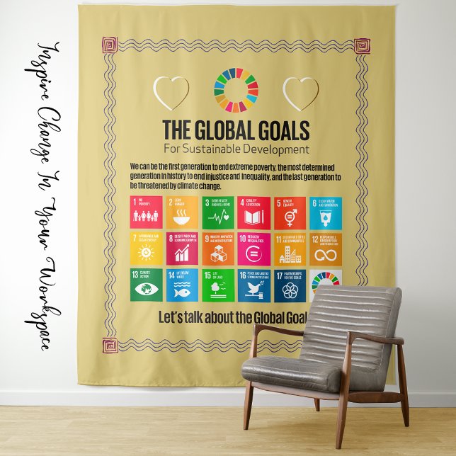 Tenture Peinture Murale Éducative de Grand Format et Art d (Mega Large-Format Educational Mural Advocacy Wall Art Poster Tapestry Gift for ESG Corporate Office)