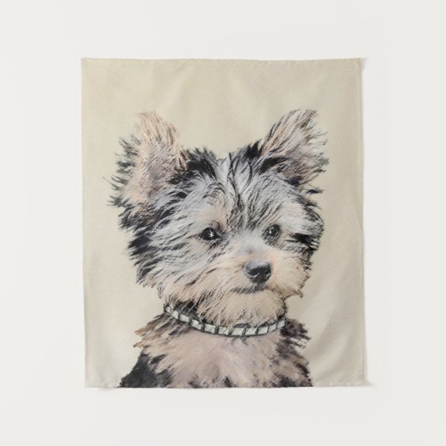 Tenture Peinture originale de chiot Yorkshire Terrier (Devant)
