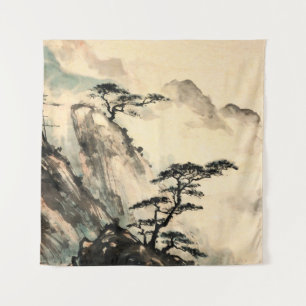 Tenture peinture paysage chinois.chinois, peinture, japona