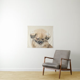 Tenture Peinture Pekingese - Cute Original Chien Art
