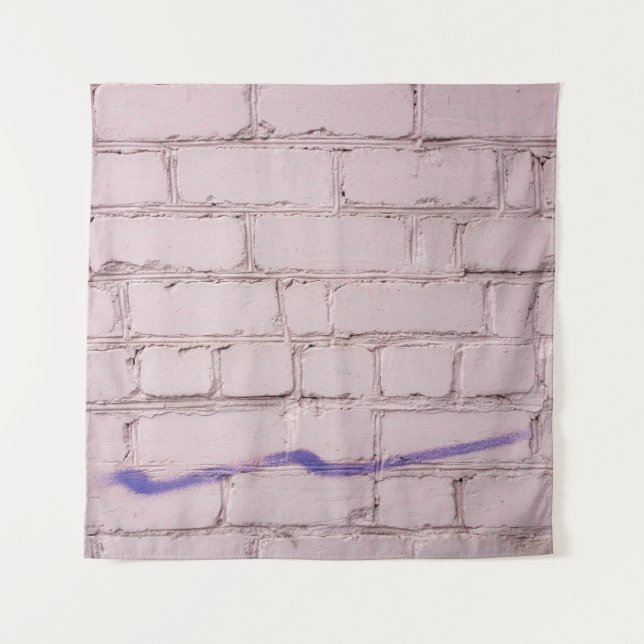 TENTURE PEINTURE PURPLE SUR BRIQUE BLANCHE (Devant)