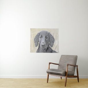 Tenture Peinture Retriever à revêtement plat - Art Chien o