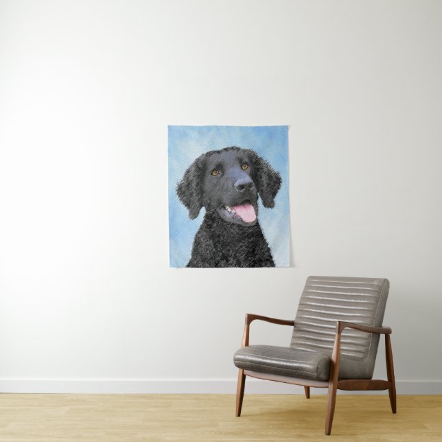 Tenture Peinture Retriever recouverte de boue - Art Chien  (En situation)