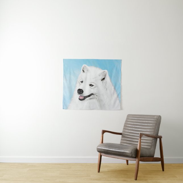 Tenture Peinture Samoyed - Cute Original Chien Art (En situation (horizontale))