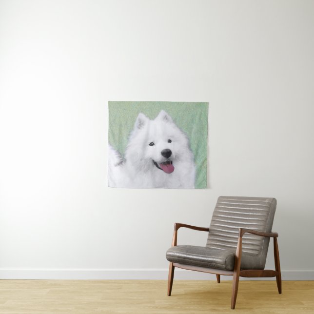 Tenture Peinture Samoyed - Cute Original Chien Art (En situation (horizontale))