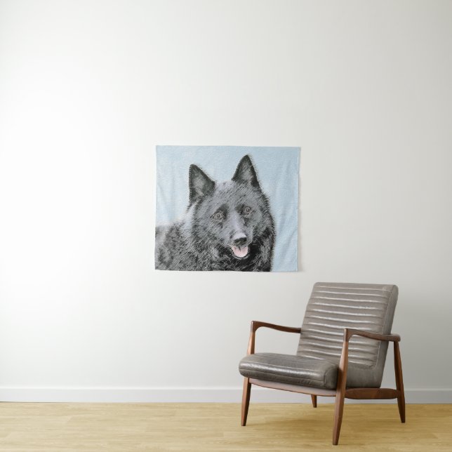 Tenture Peinture Schipperke - Cute Original Chien Art (En situation (horizontale))