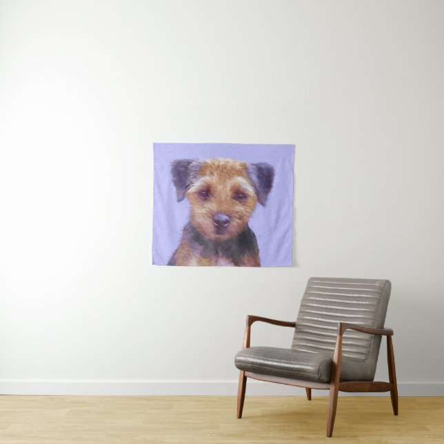 Tenture Peinture sur la frontière de Terrier - jolie art o (En situation (horizontale))
