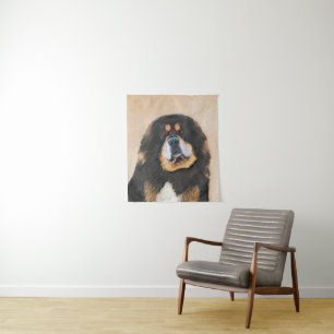 Tenture Peinture Tibétaine Mastiff - Joli art original chi