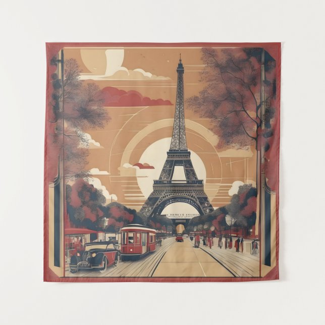 Tenture Peinture vintage à Paris (Devant)