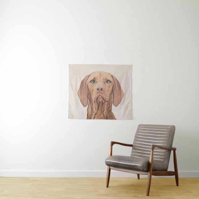 Tenture Peinture Vizsla - Joli art original chien (En situation (horizontale))