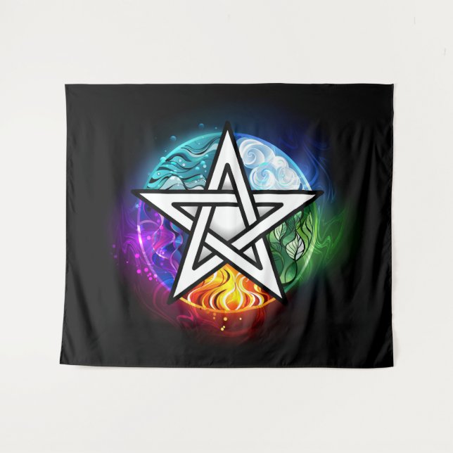 Tenture pentagramme du Wiccan (Devant (Horizontal))