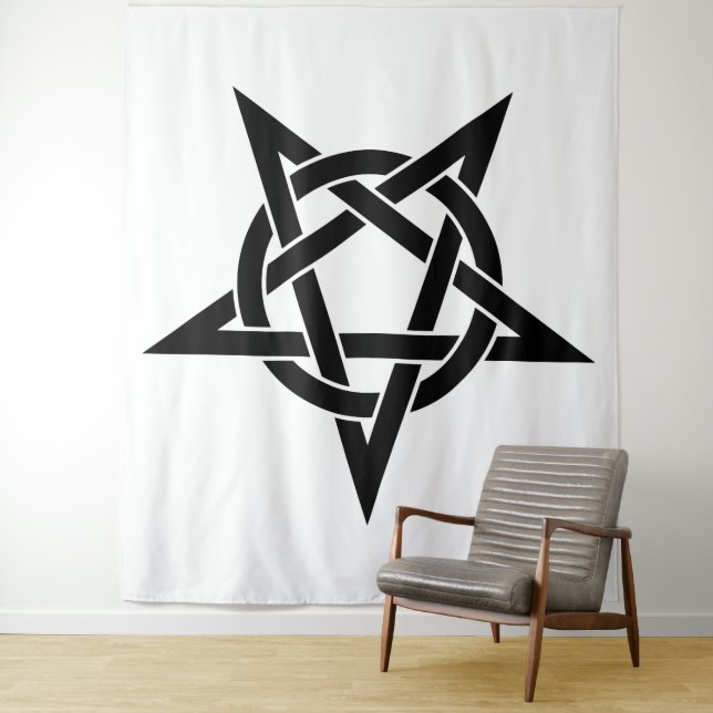 Tenture Pentagramme inversé noir (En situation)