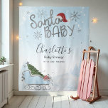 Tenture Père Noël Baby Christmas Boy Baby shower Backdrop<br><div class="desc">Père Noël Baby Christmas Boy Baby shower Backdrop</div>
