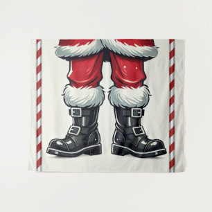 Tenture Père Noël cool en Bottes noires Noël