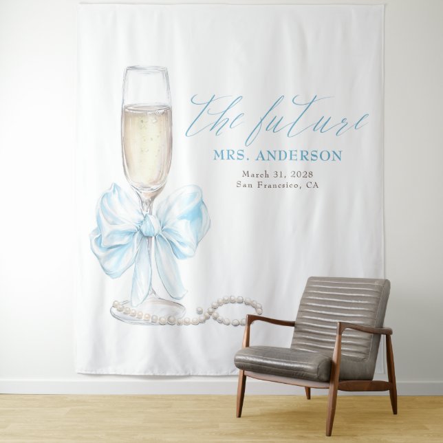 Tenture Perles & Prosecco Mrs Photographie Fond (En situation)