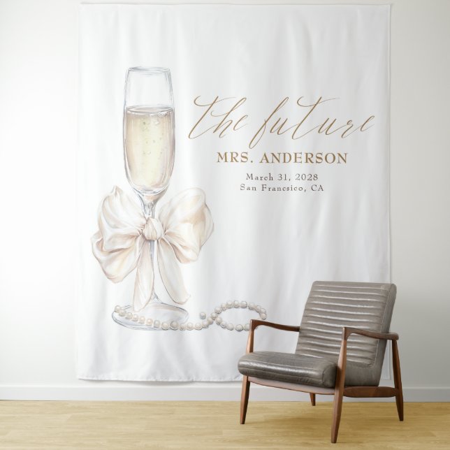 Tenture Perles & Prosecco Mrs Photographie Prop Fond (En situation)