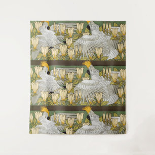 Tenture Perroquet Cacatoès Vert Sauge Vintage Art Magnolia