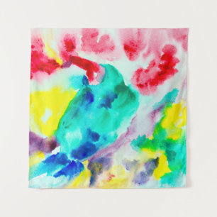 Tenture perroquet sur l'arbre, oiseau Abstrait Aquarelle b