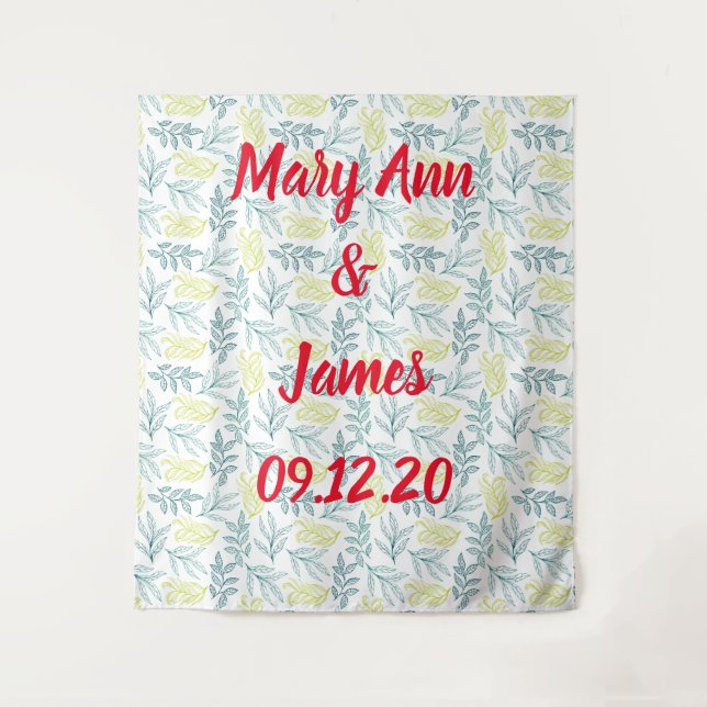 Tenture Personalized Wedding Backdrop Pink Gold Lights (Devant)