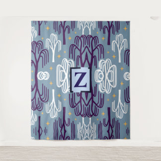 Tenture Personnalisé Monogramme Willow Tree Bleu Tapisseri