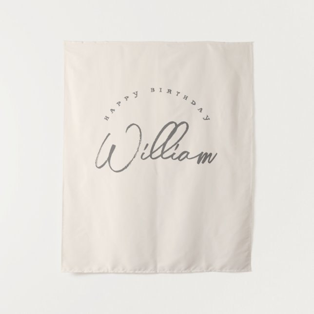 Tenture Personnalisé Neutral Anniversaire Bannières Garçon (Devant)